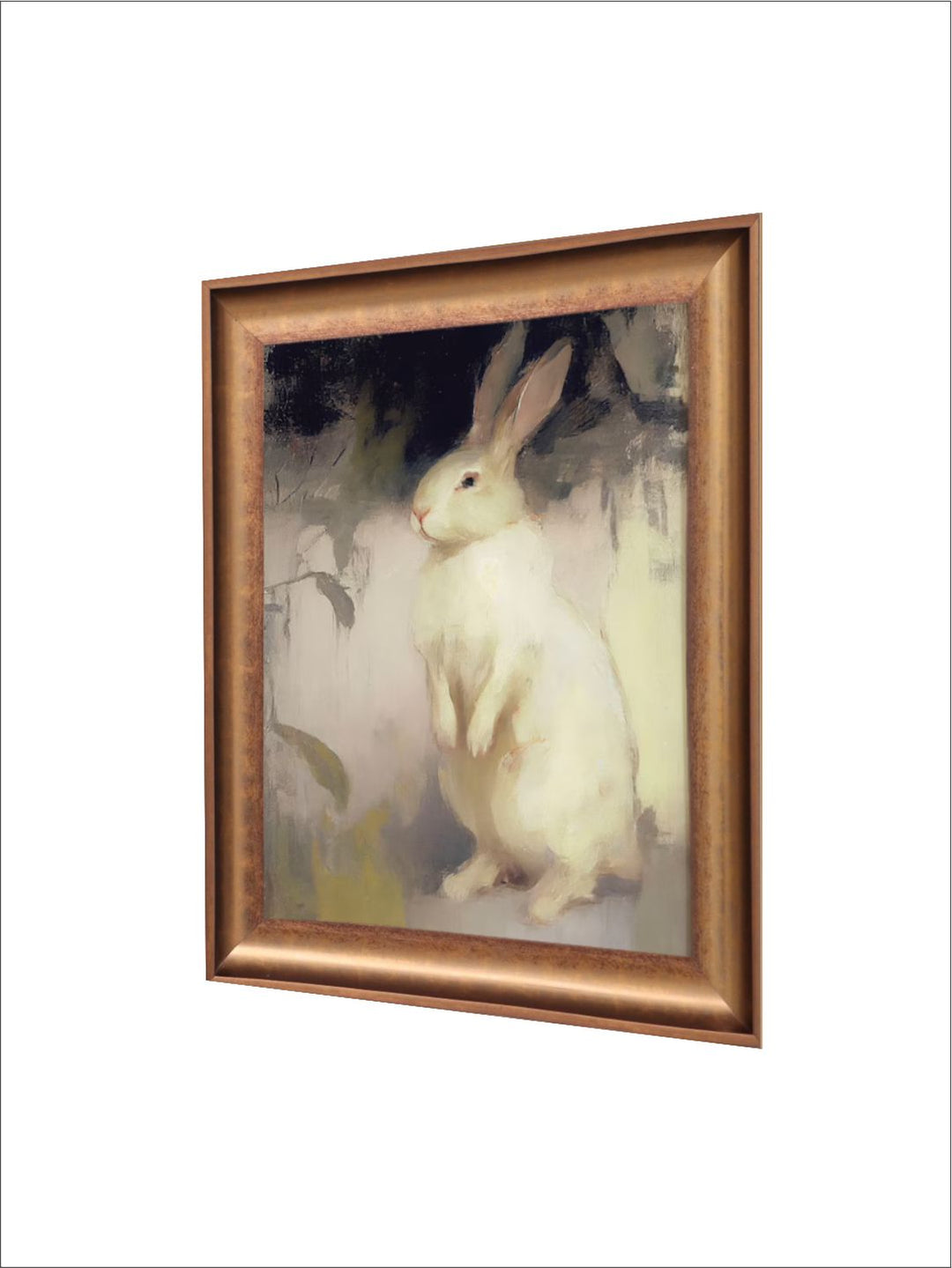 The Vintage Artistry Brown & White Spring Rabbit Wooden Framed Wall Art