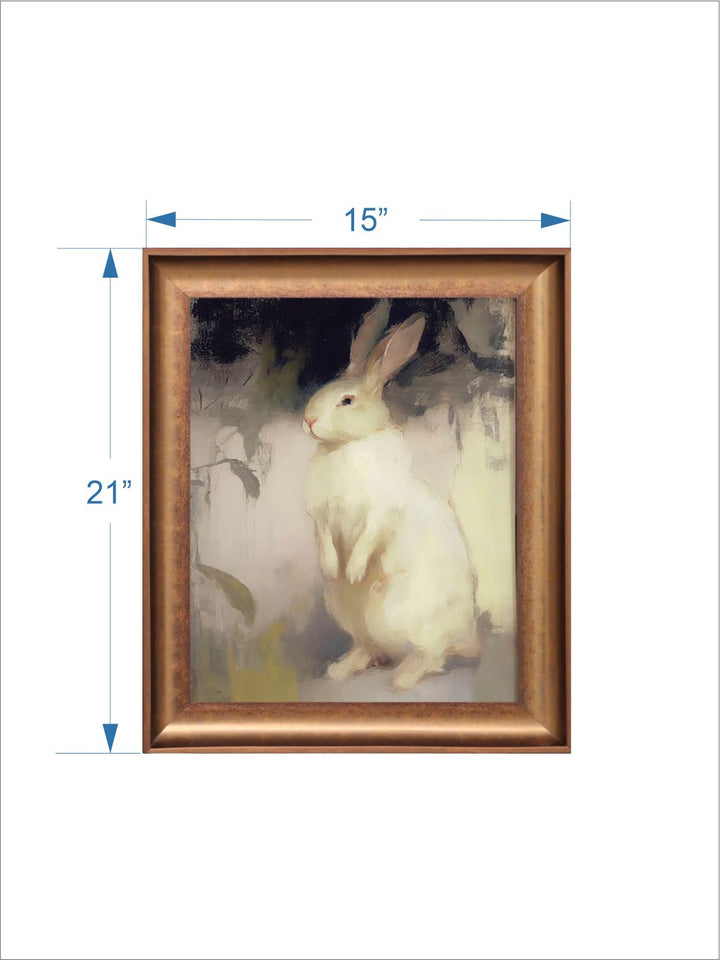 The Vintage Artistry Brown & White Spring Rabbit Wooden Framed Wall Art