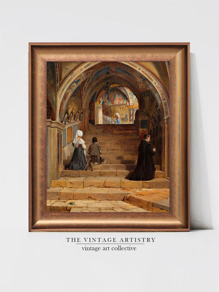 The Vintage Artistry Brown The Holy Staircase At The Monastery Wall Art