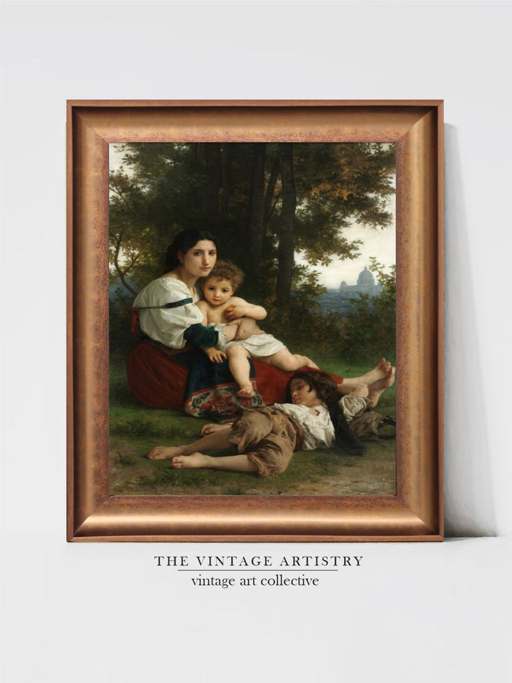 The Vintage Artistry Brown & Green Printablewooden Framed Wall Painting