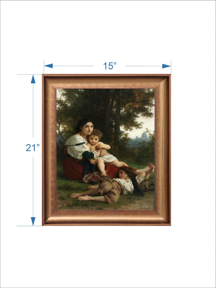 The Vintage Artistry Brown & Green Printablewooden Framed Wall Painting
