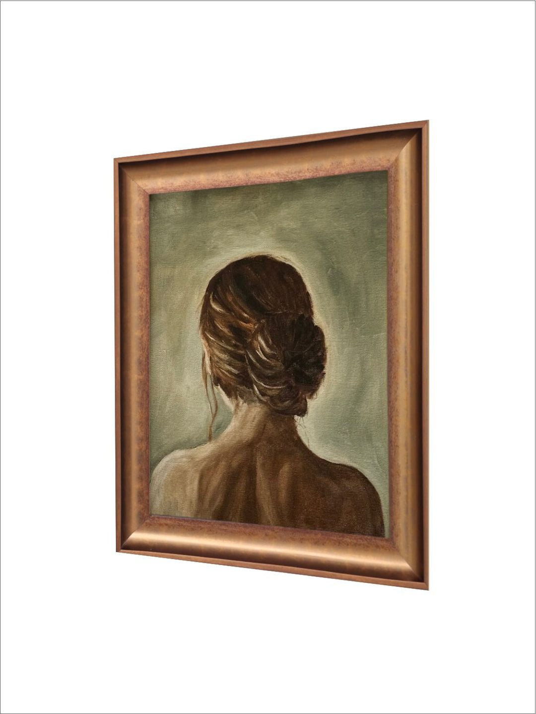The Vintage Artistry Green & Brown Back Of Women Giclee Wall Art