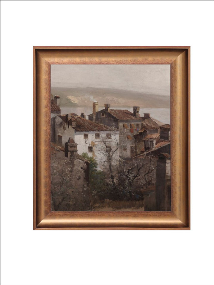 The Vintage Artistry Beige & Brown Moody European Architecture Painted Wall Art