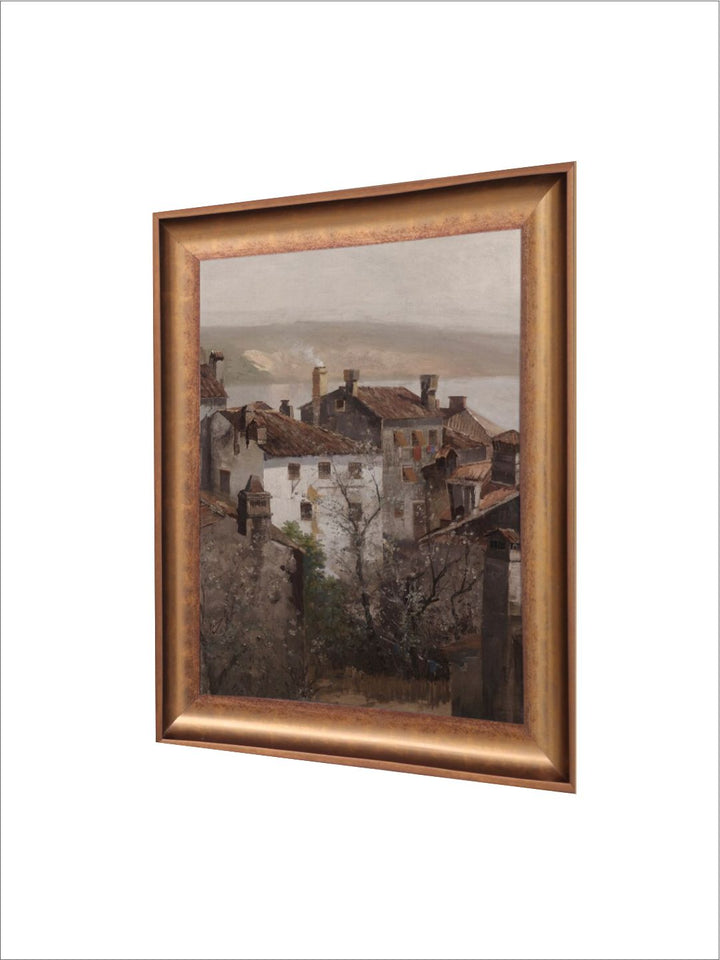 The Vintage Artistry Beige & Brown Moody European Architecture Painted Wall Art