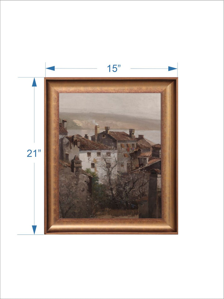 The Vintage Artistry Beige & Brown Moody European Architecture Painted Wall Art