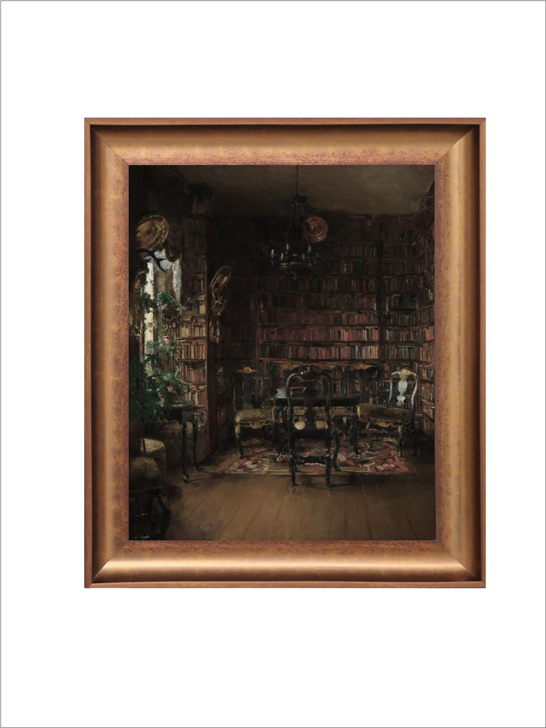 The Vintage Artistry Beige & Brownvictorian Library Painting Wall Art