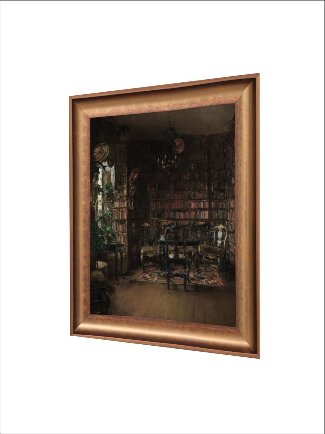 The Vintage Artistry Beige & Brownvictorian Library Painting Wall Art