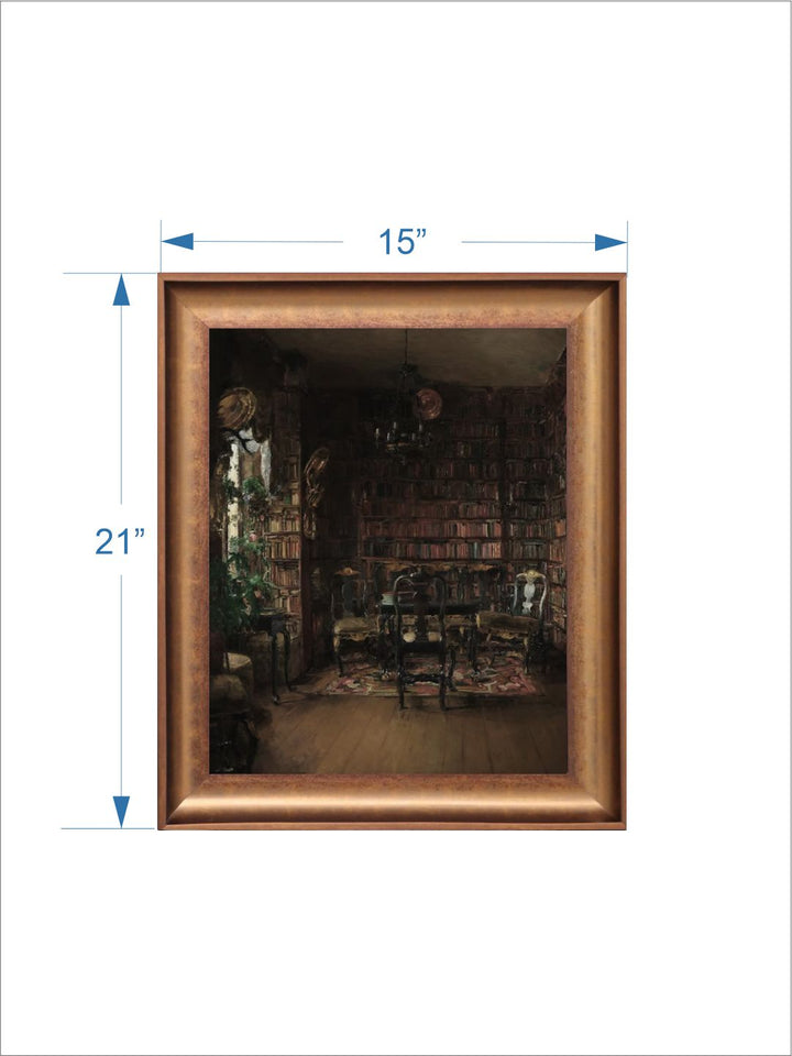 The Vintage Artistry Beige & Brownvictorian Library Painting Wall Art
