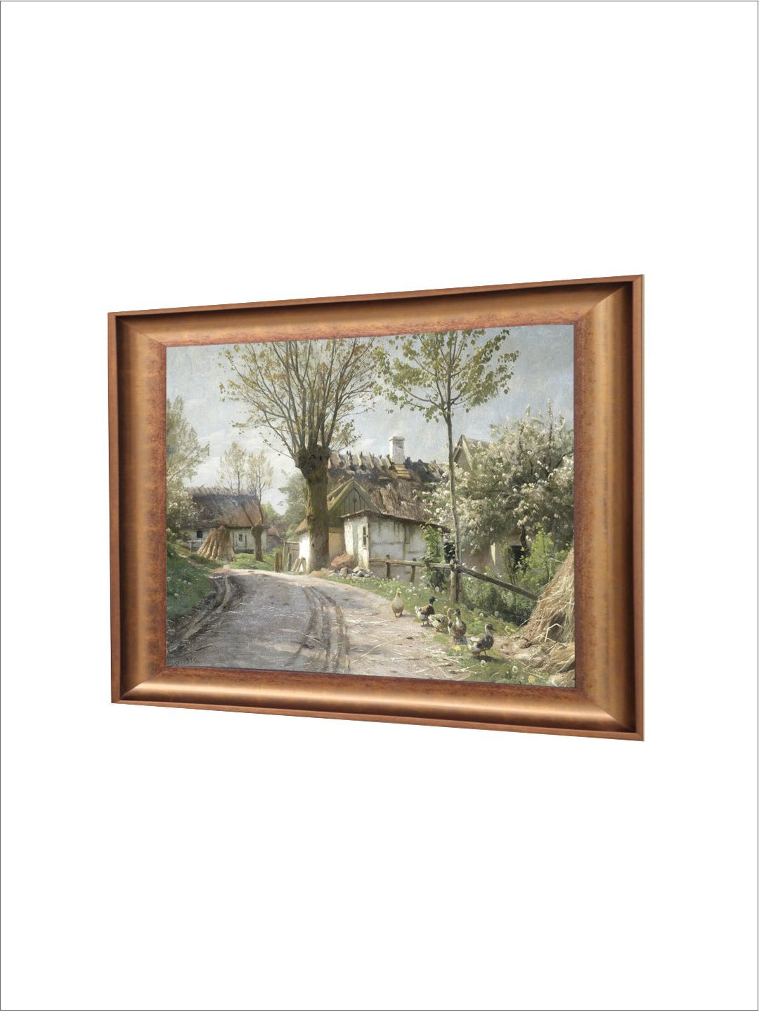 The Vintage Artistry Beige & Greencountry Landscape Painted Wall Art
