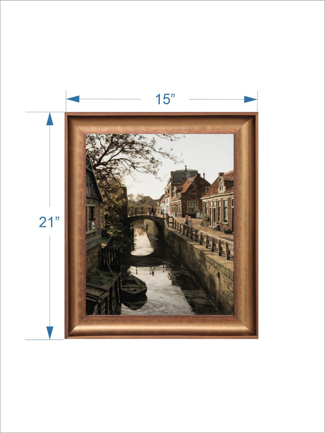 The Vintage Artistry Brown & Greencityscape Wooden Framed Wall Painting