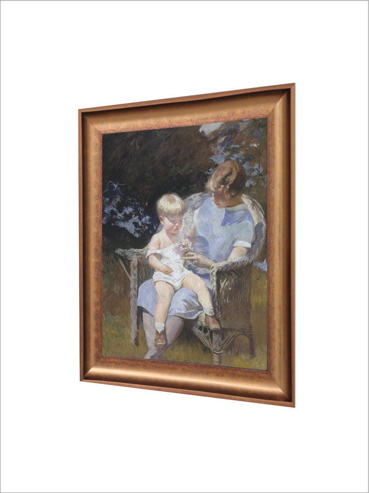 The Vintage Artistry Mother And Children Art Wooden Framed Wall Painting