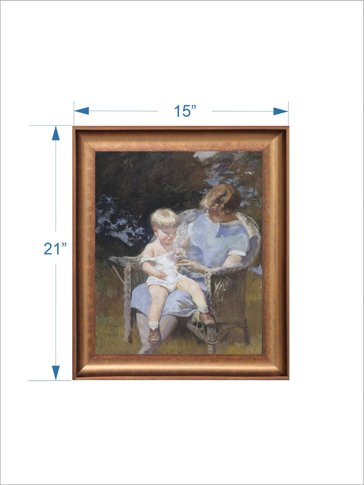 The Vintage Artistry Mother And Children Art Wooden Framed Wall Painting