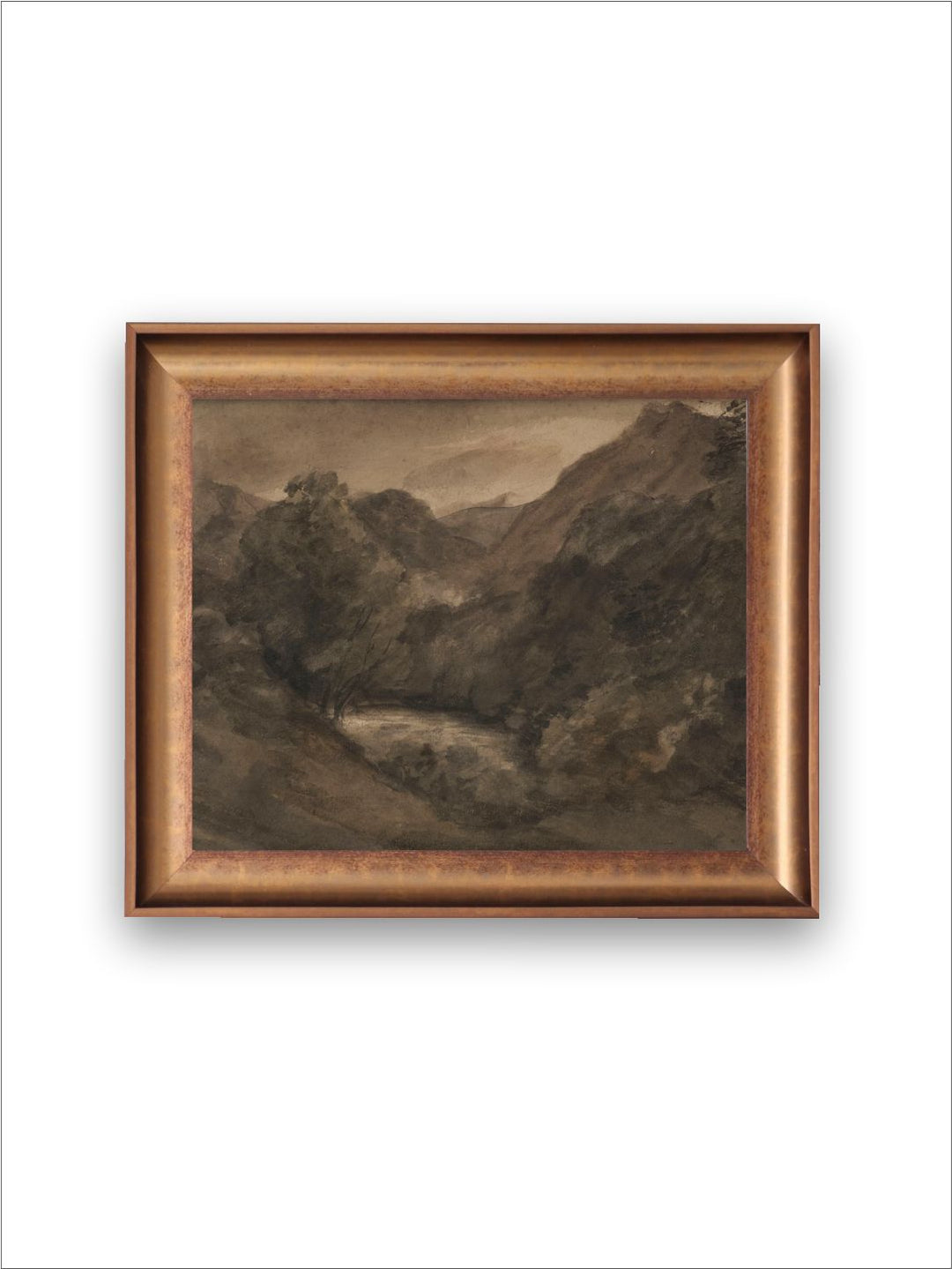 The Vintage Artistry Brown & Grey Printed Antique Scenery Drawing Wall Art
