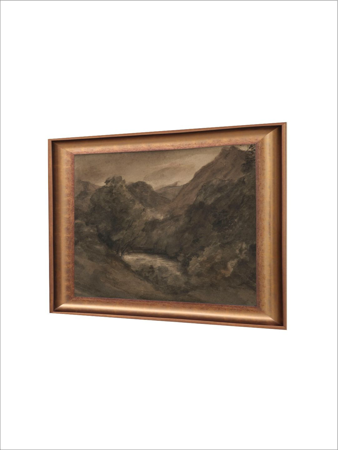 The Vintage Artistry Brown & Grey Printed Antique Scenery Drawing Wall Art