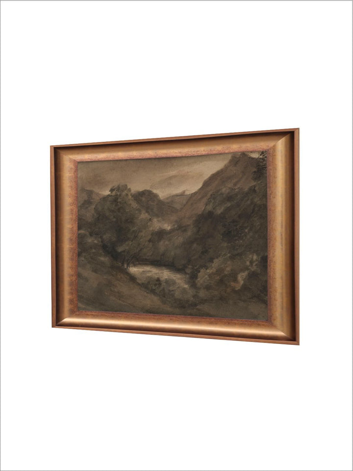 The Vintage Artistry Brown & Grey Printed Antique Scenery Drawing Wall Art