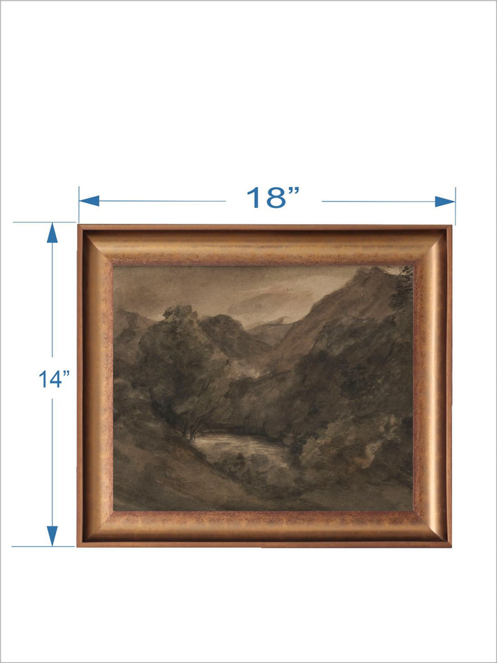 The Vintage Artistry Brown & Grey Printed Antique Scenery Drawing Wall Art