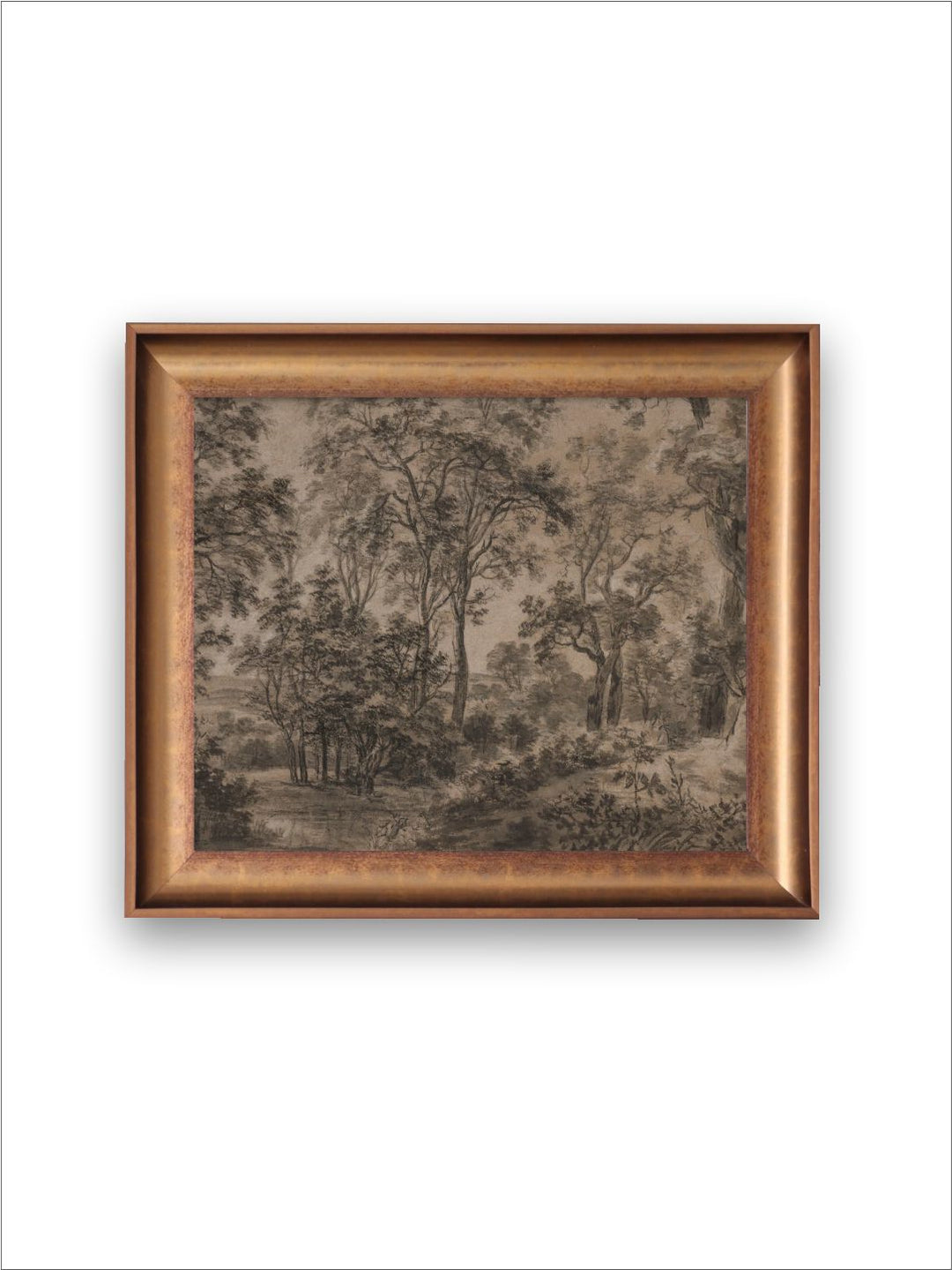 The Vintage Artistry Beige & Brownfoggy Forest Painting Wall Art