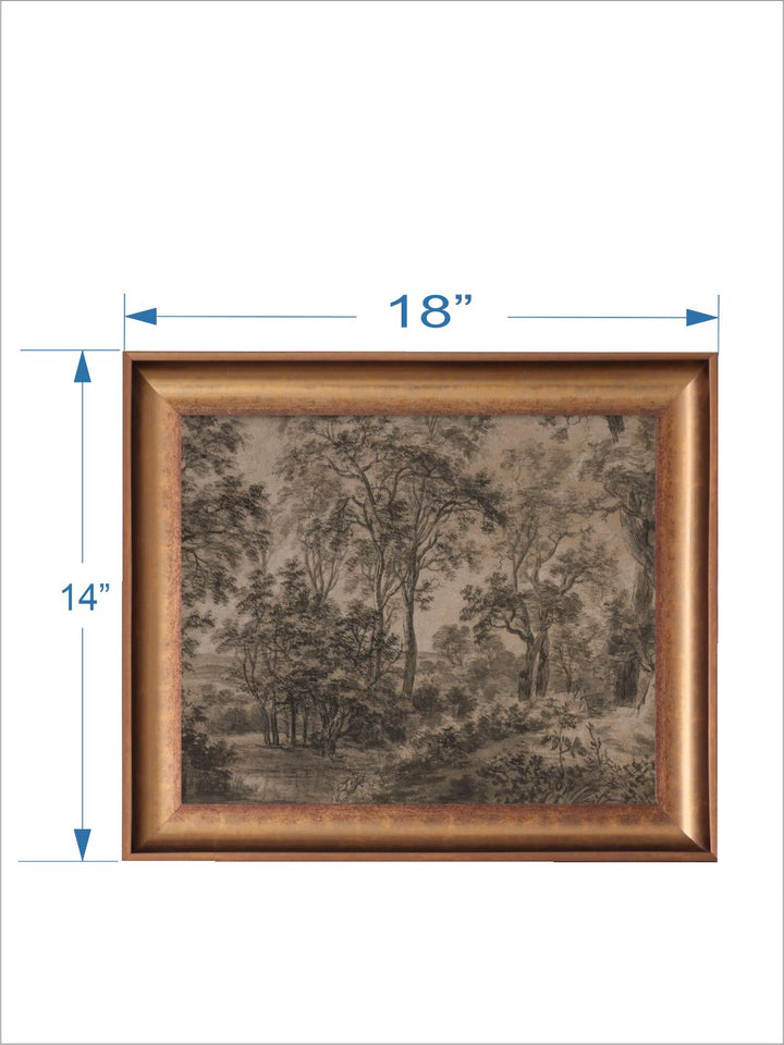 The Vintage Artistry Beige & Brownfoggy Forest Painting Wall Art