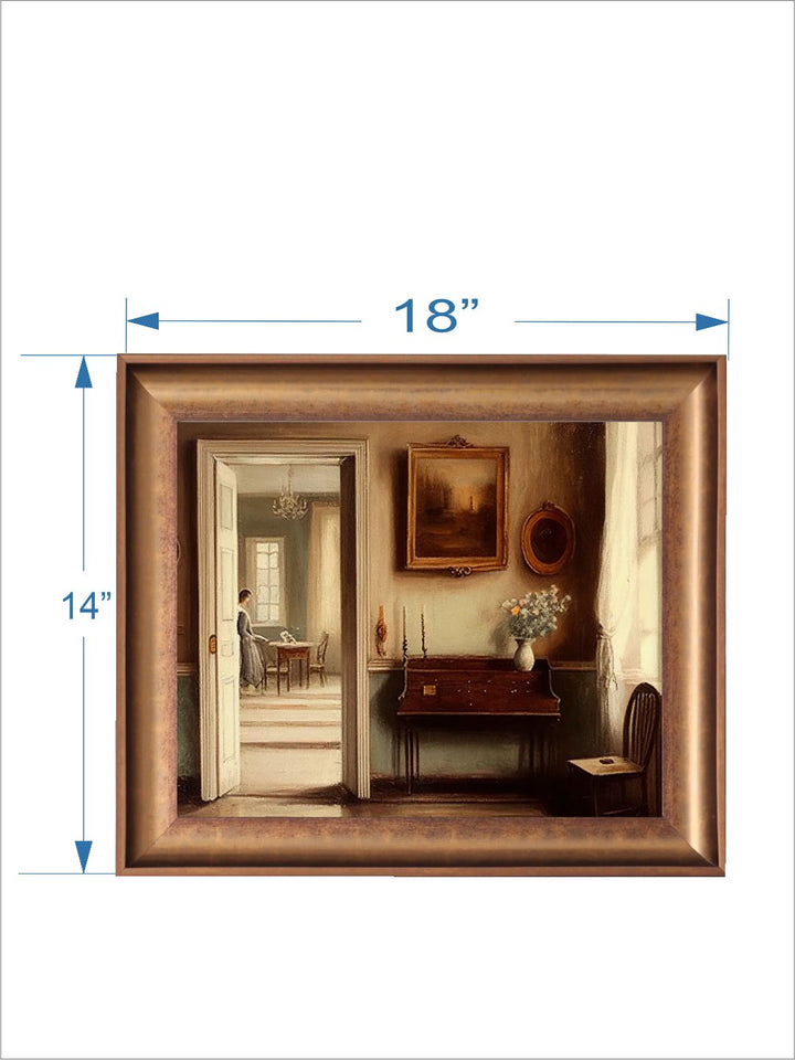 The Vintage Artistry Beige & Maroonpiano Still Life Painting Wall Art