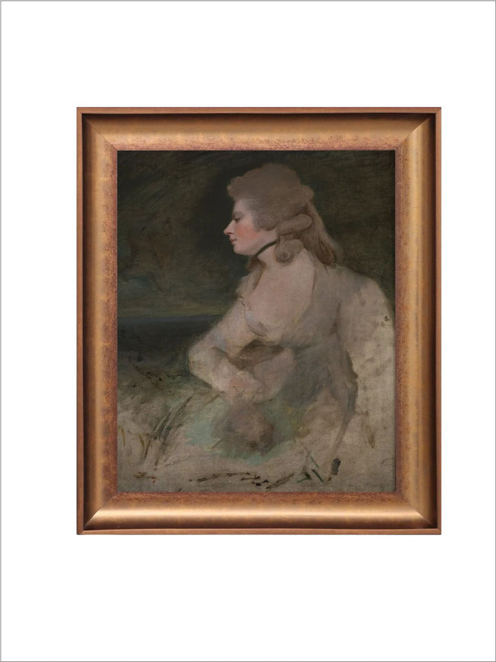 The Vintage Artistry Grey & Gold-Toned Antique Painting Wall Art