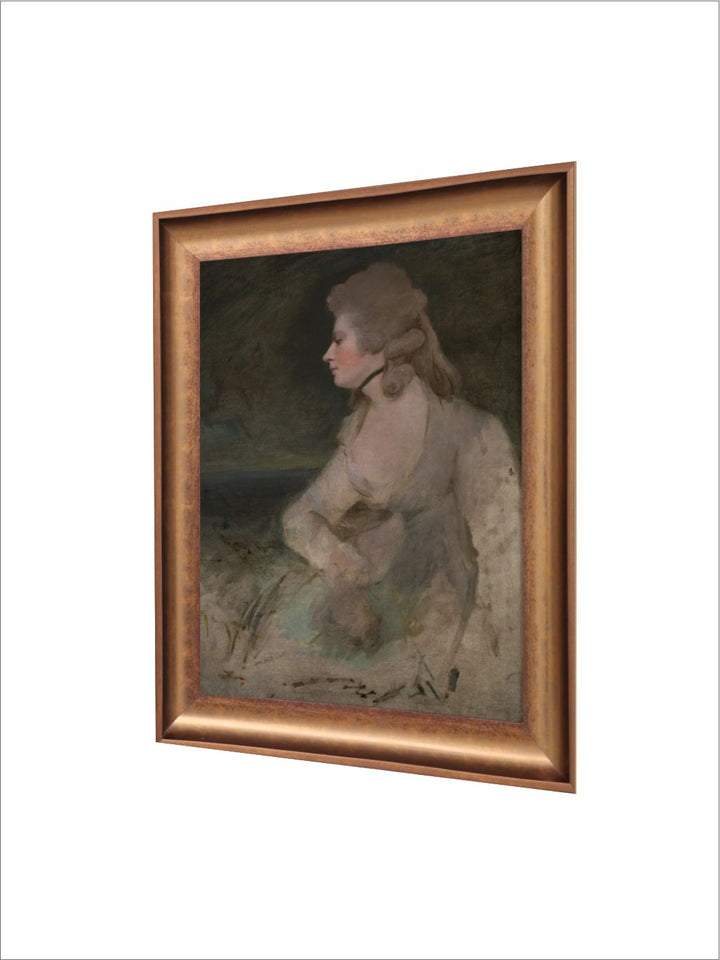 The Vintage Artistry Grey & Gold-Toned Antique Painting Wall Art