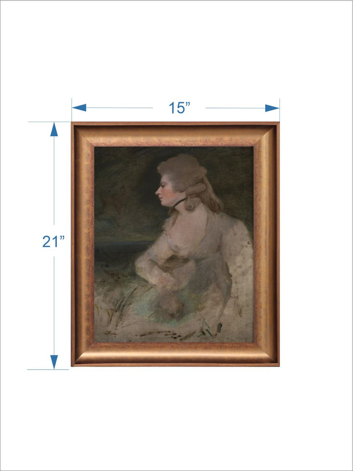 The Vintage Artistry Grey & Gold-Toned Antique Painting Wall Art
