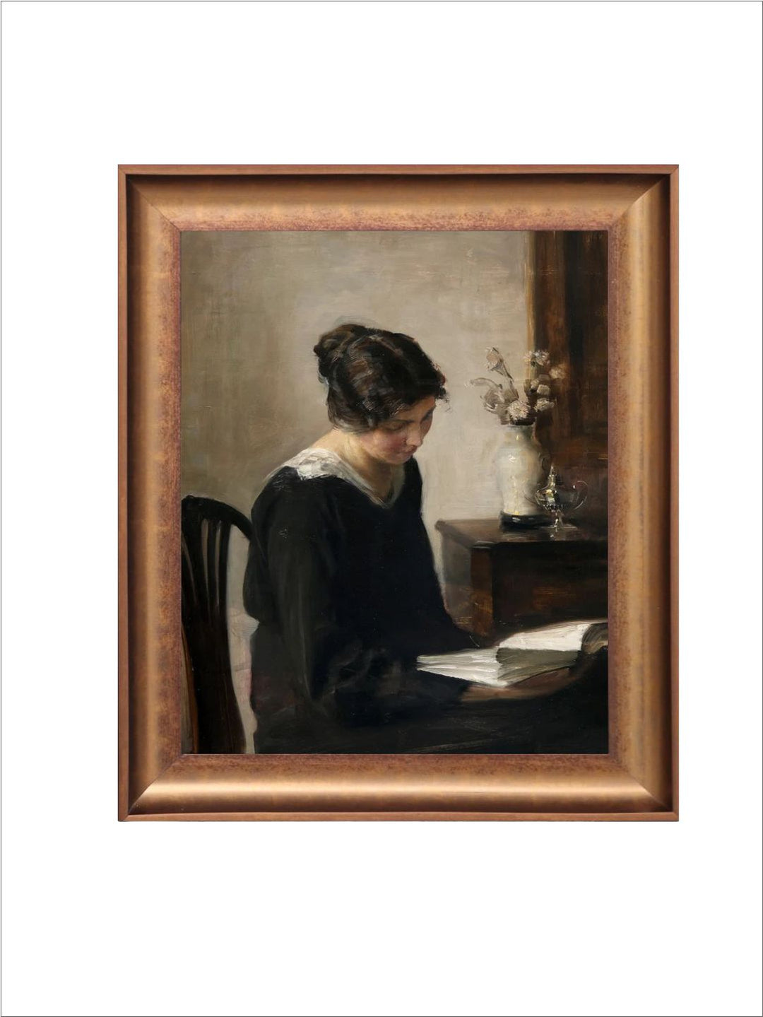 The Vintage Artistry Beige & Blackportrait Painting Wall Art