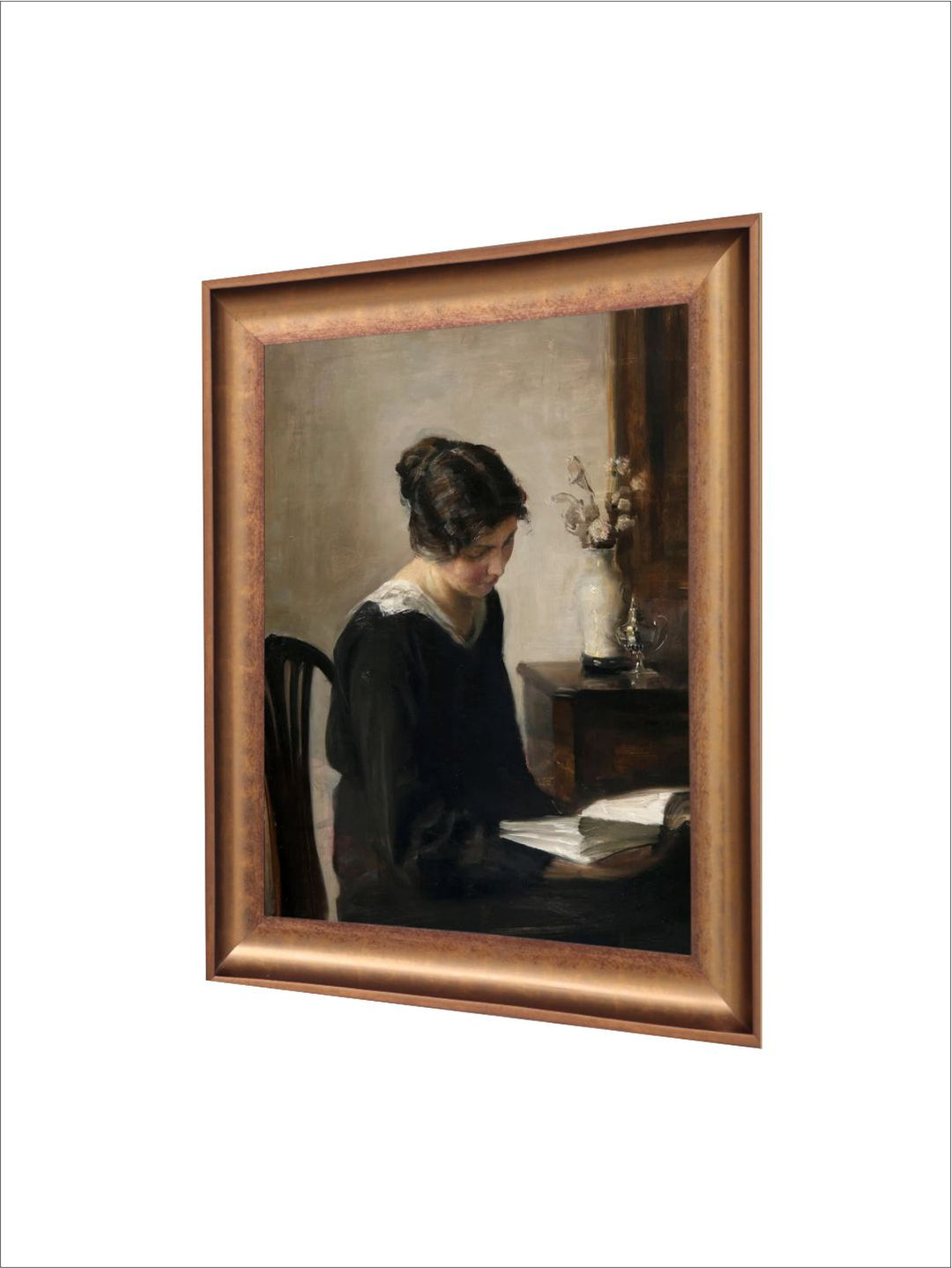 The Vintage Artistry Beige & Blackportrait Painting Wall Art