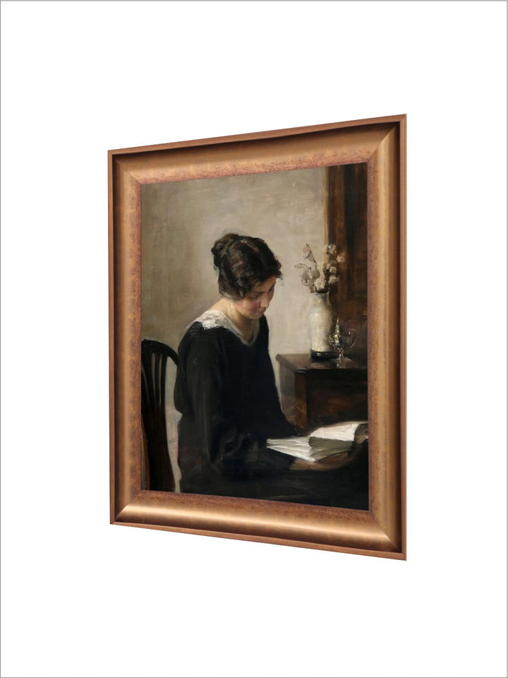 The Vintage Artistry Beige & Blackportrait Painting Wall Art