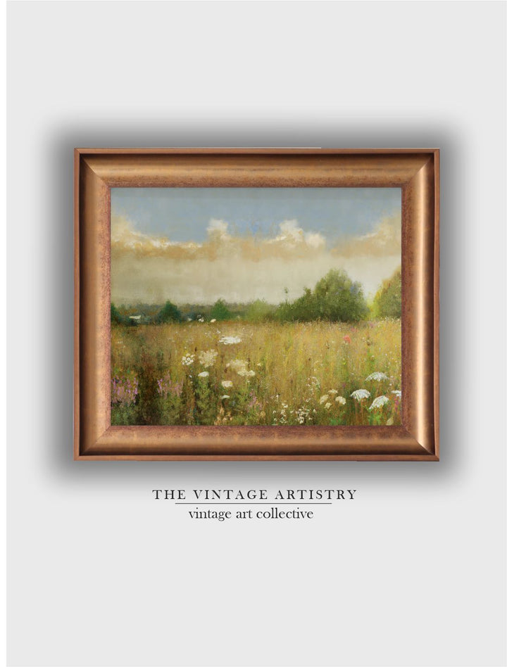The Vintage Artistry Brown & Blue Flowers Framed Wall Art