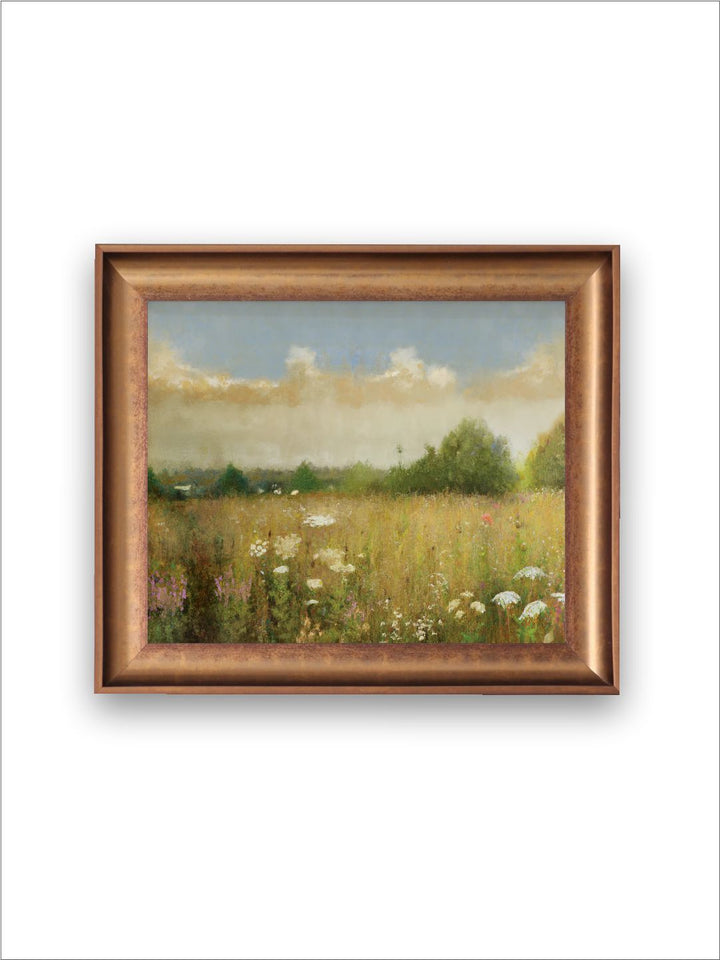 The Vintage Artistry Brown & Blue Flowers Framed Wall Art