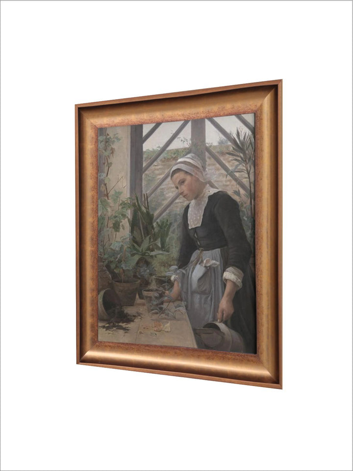 The Vintage Artistry Brown & Green Moody Portrait Wall Painting