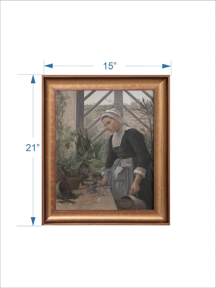 The Vintage Artistry Brown & Green Moody Portrait Wall Painting