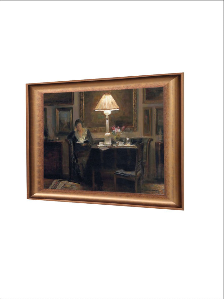 The Vintage Artistry Brown & White Woman Reading Painting Wall Art