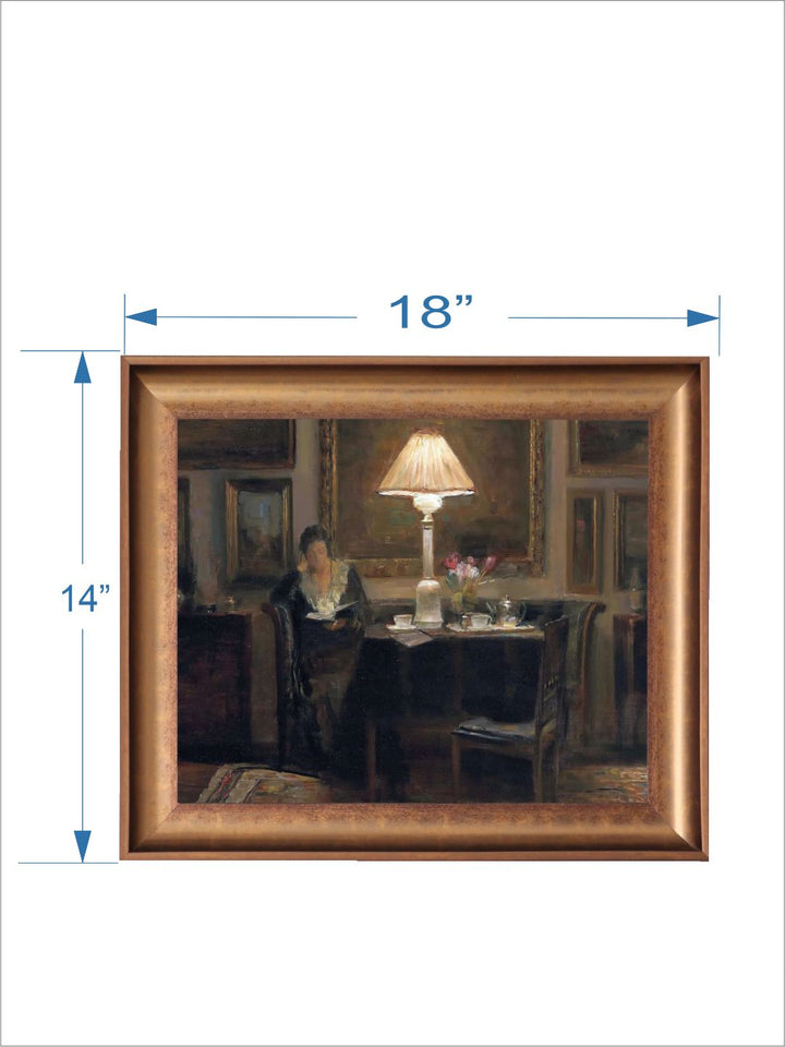 The Vintage Artistry Brown & White Woman Reading Painting Wall Art