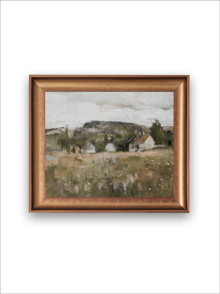 The Vintage Artistry Beige & Greenspring Landscape Painted Wall Art