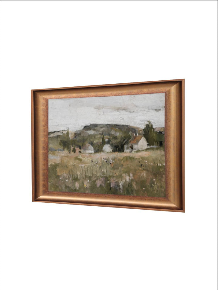 The Vintage Artistry Beige & Greenspring Landscape Painted Wall Art
