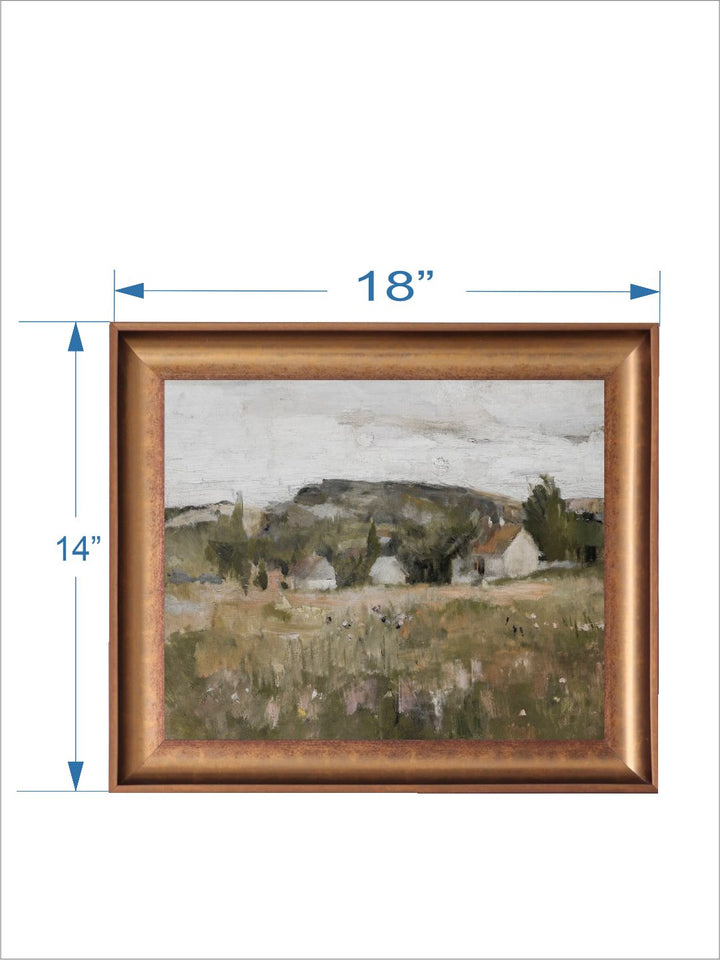 The Vintage Artistry Beige & Greenspring Landscape Painted Wall Art