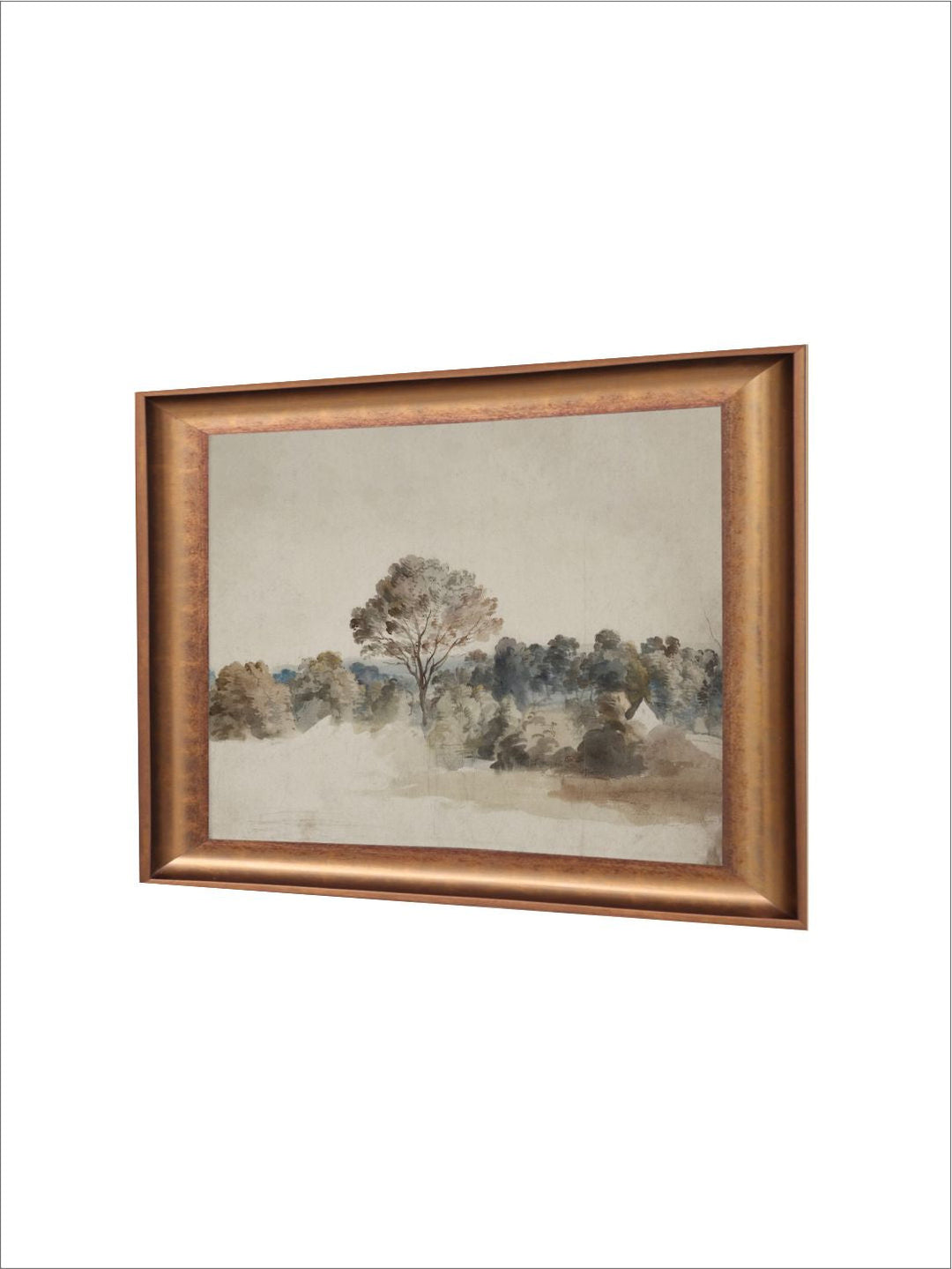 The Vintage Artistry Off White & Grey & Landscape Framed Painting Wall Art