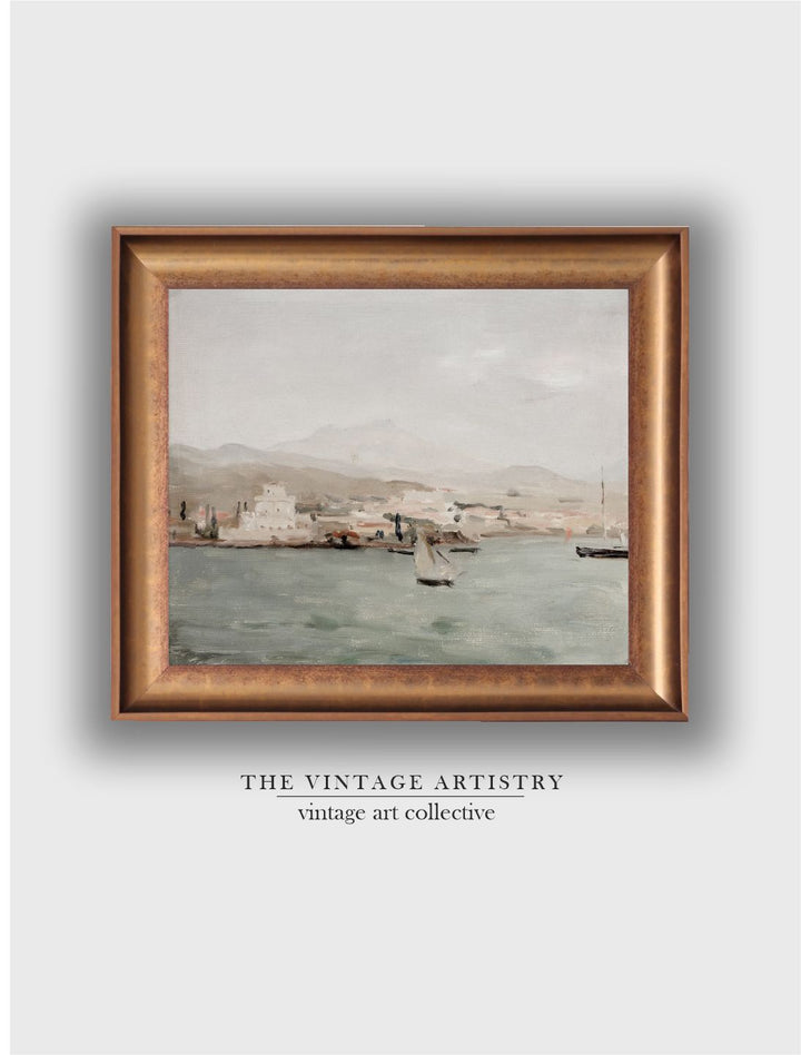 The Vintage Artistry Brown & Bluecoastal Mediterranean Framed Wall Art