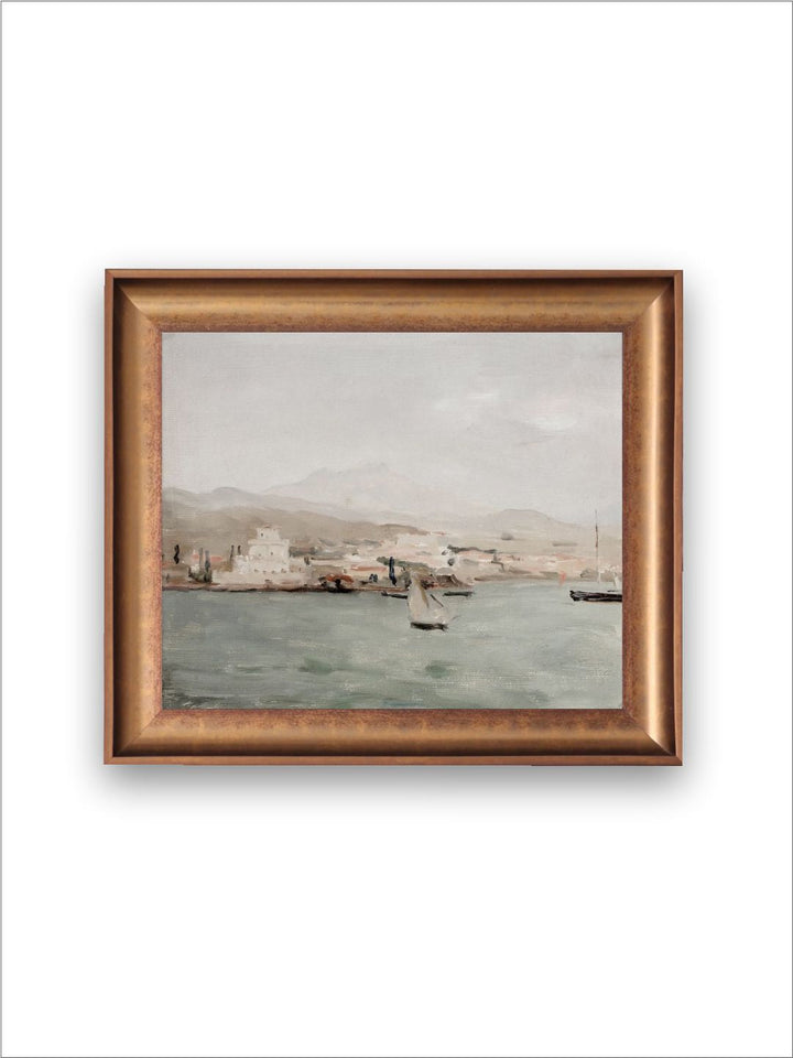 The Vintage Artistry Brown & Bluecoastal Mediterranean Framed Wall Art