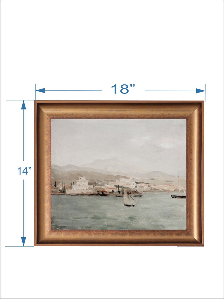 The Vintage Artistry Brown & Bluecoastal Mediterranean Framed Wall Art