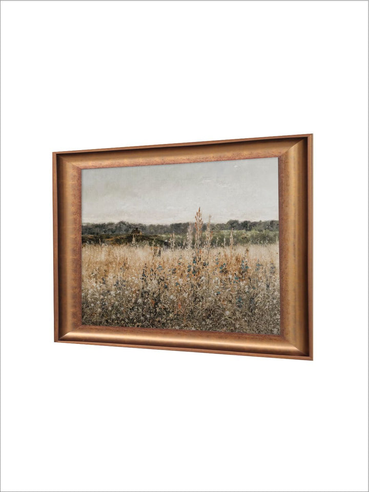 The Vintage Artistry Wildflower Field Landscape Framed Wall Art