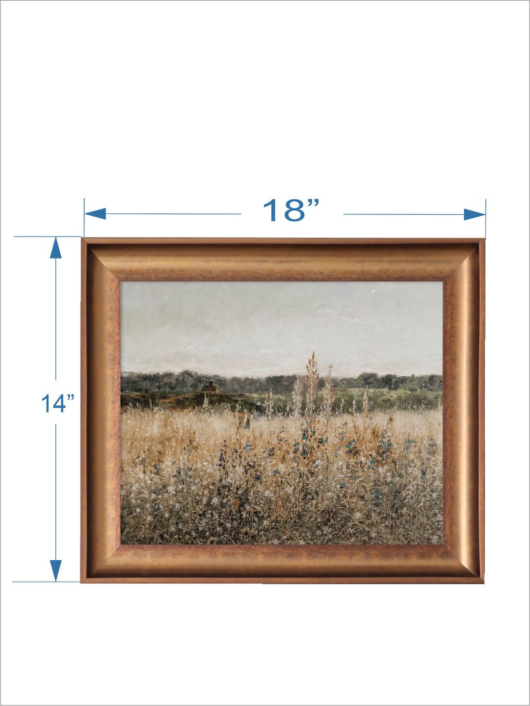 The Vintage Artistry Wildflower Field Landscape Framed Wall Art