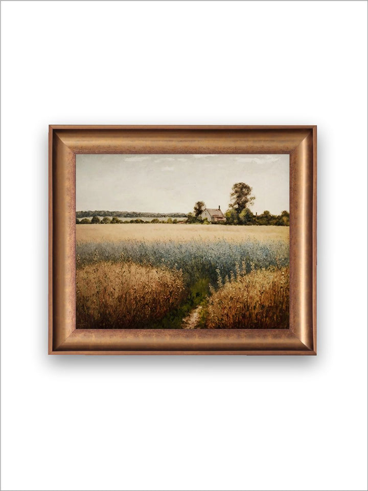 The Vintage Artistry Brown & Greenlandscape Framed Wall Painting