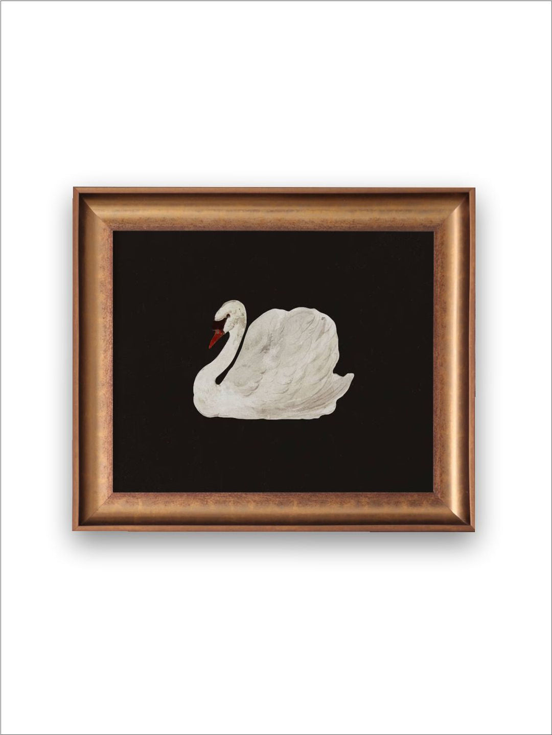 The Vintage Artistry Black & White Antique Swan Painting Wall Art