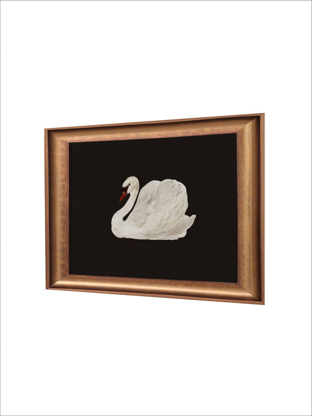 The Vintage Artistry Black & White Antique Swan Painting Wall Art