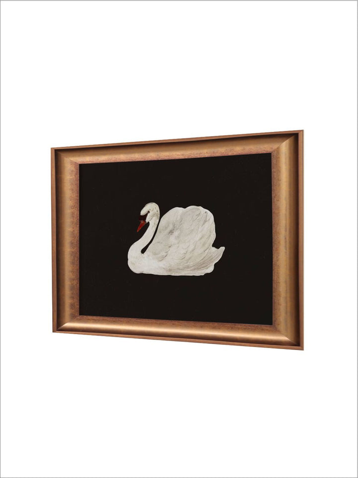 The Vintage Artistry Black & White Antique Swan Painting Wall Art