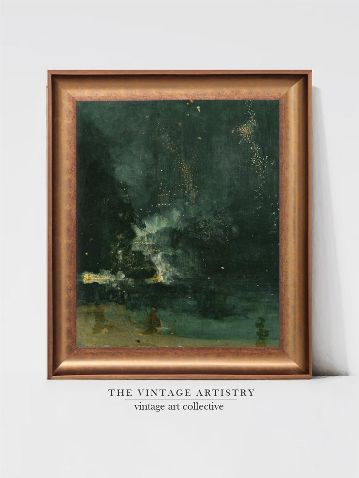 The Vintage Artistry Black & Gold-Toned Abstract Painting Wall Art