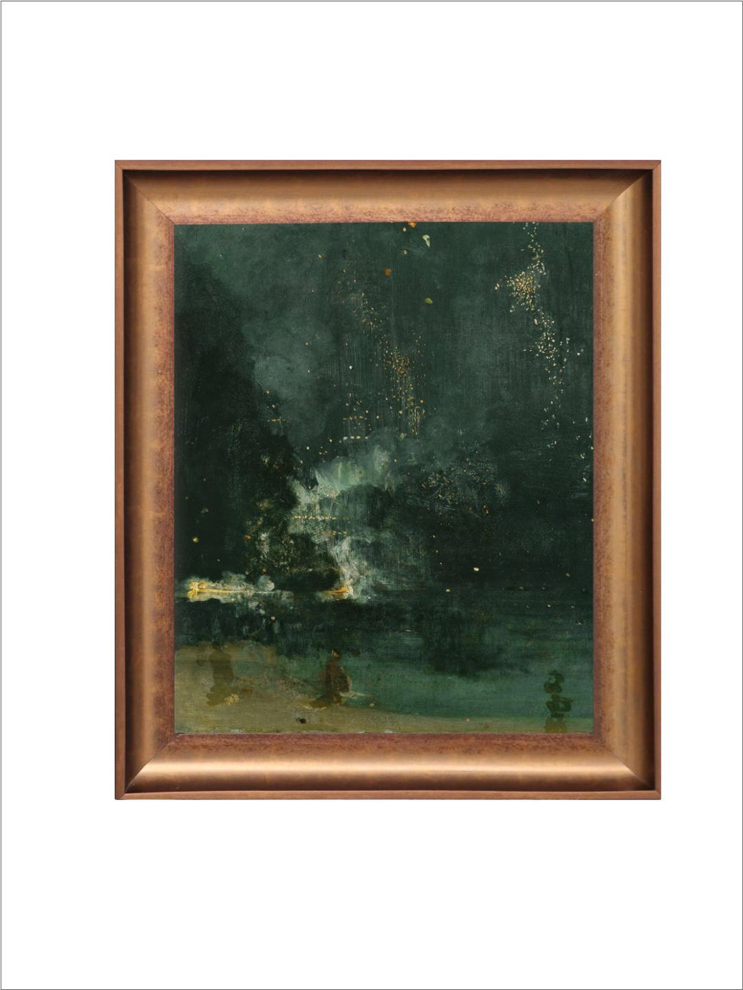 The Vintage Artistry Black & Gold-Toned Abstract Painting Wall Art